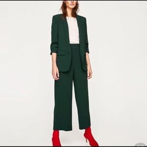 Zara Dark Green High-Waisted Pants Sz M